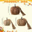 3 pièces citrouille en rotin avec perles de pampille Boho neutre automne décor de l'Action de grâce fait à la main citrouille artificielle tissée centres de table décorations d'automne pour la cheminée intérieure Halloween