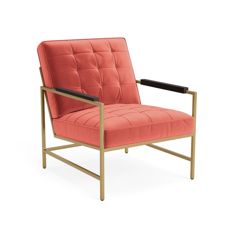 Major Arm Chair, Performance Velvet - Sienna, Brushed Brass, Java
