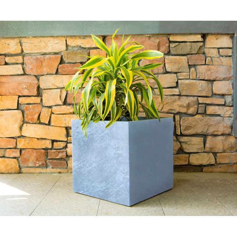 Planter, Slate Gray, 16" H x 16" W x 16" D
