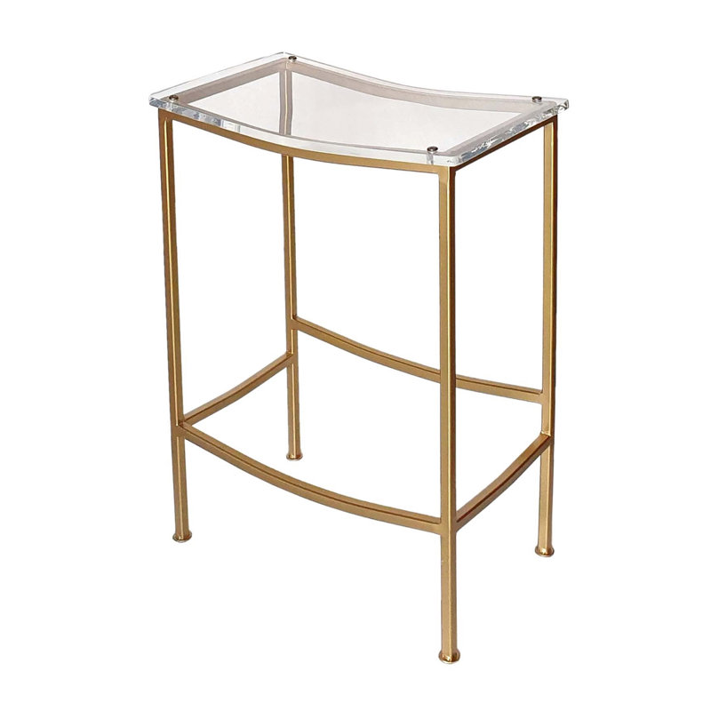 Syreeta Counter Stool with Metal Frame, Gold,  Counter Stool (25" Seat Height)