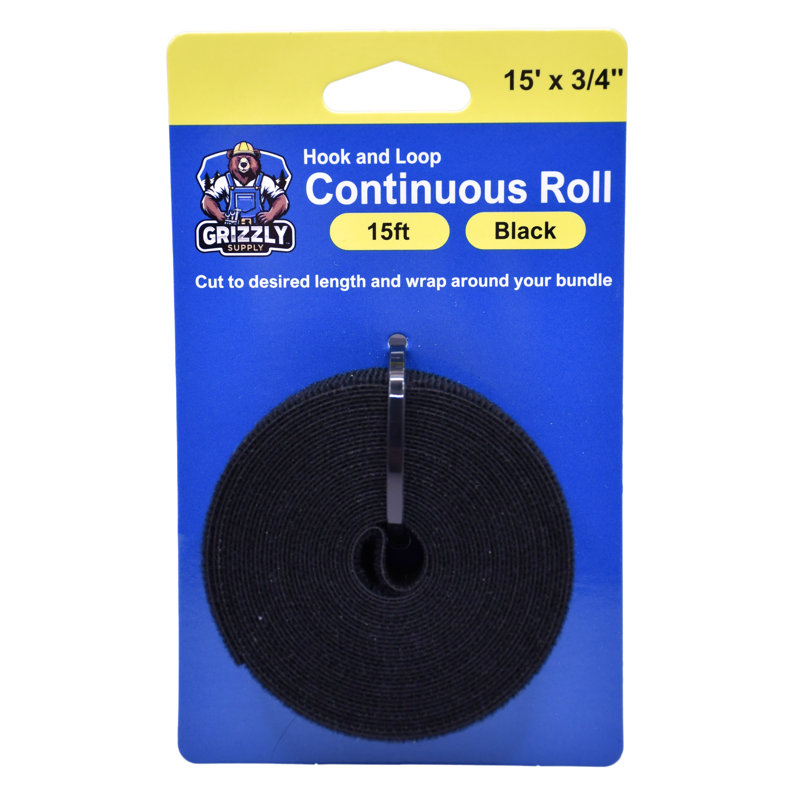 3/4” Hook and Loop Continuous Roll 15ft/roll