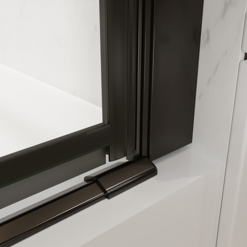 32"-34"W X 72"H Semi-Frameless 180° Rotatable Pivot Shower Door Bifold Frameless Shower Door With 1/4 Inches Tempered Glass