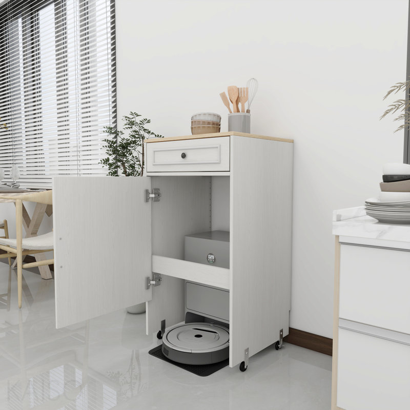 Armoire et support de rangement à tiroirs, support à roulettes, robot de balayage avec portes et tiroirs