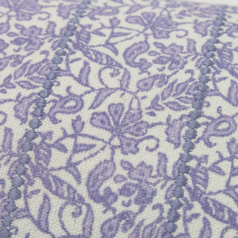Kalon Embroidered Cotton Throw Pillow, Blue/White