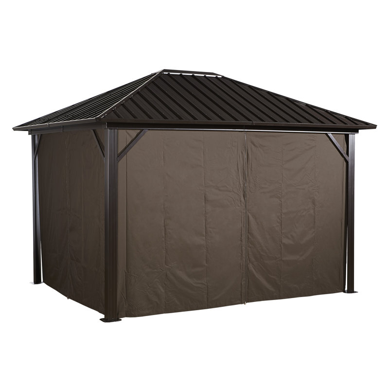 Rideaux bruns Sojag pour abri de jardin Genova, polyester, H 108 po x l 120 po x P 120 po, Brun