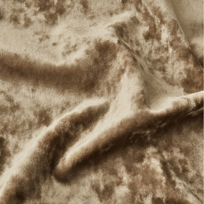 Tan Velvet Room-Darkening Rod Pocket Window Panels