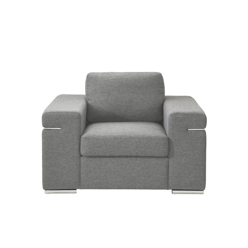 Fauteuil club 45 po, Tissu gris pâle