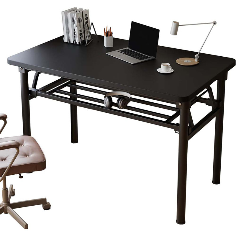 Small Folding Desk No Assembly, Folding Computer Desk Small Foldable Table For Home Office., Black