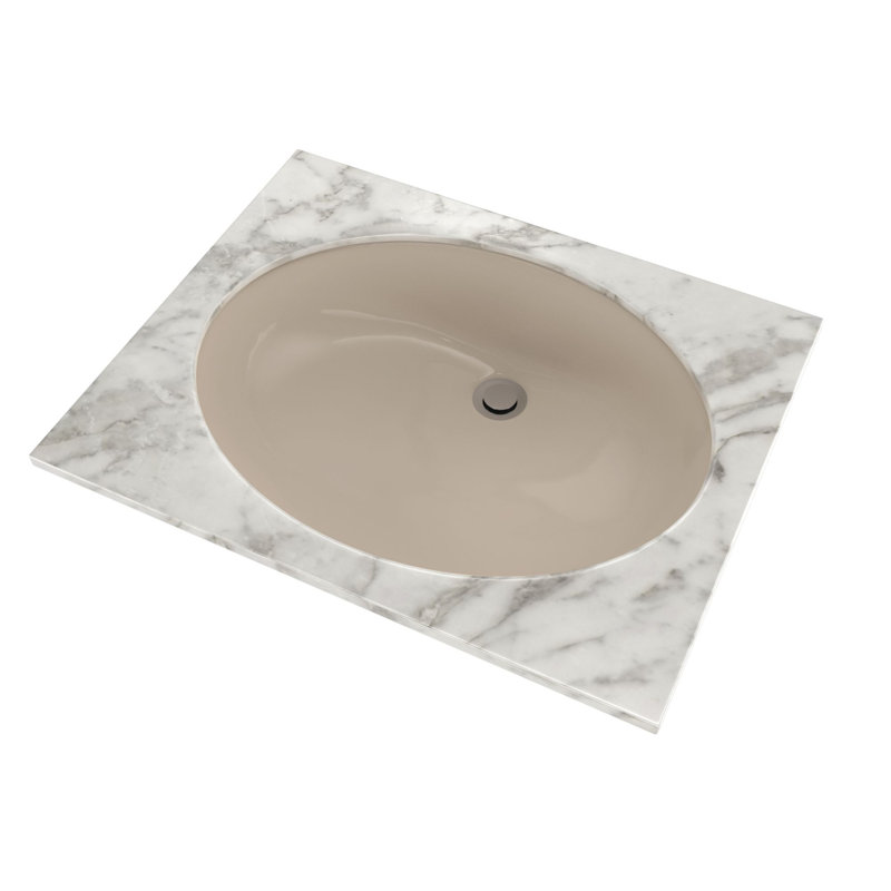 TOTO® Dantesca® Oval Undermount Bathroom Sink with CEFIONTECT, Bone, Bone