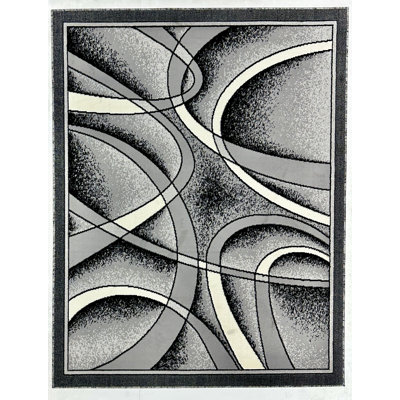 Tapis contemporain moderne abstrait 5X7 pour salon chambre à coucher