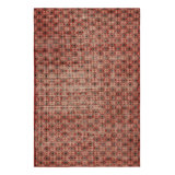 Vintage Distressed Rug, Red And Beige Geometric Pattern – Rug & Kilim