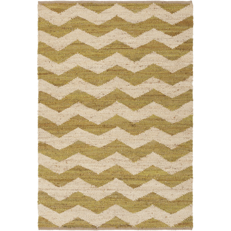 Tapis beige tissé à la main Hermine, Rectangle 5 pi x 7 pi 6 po