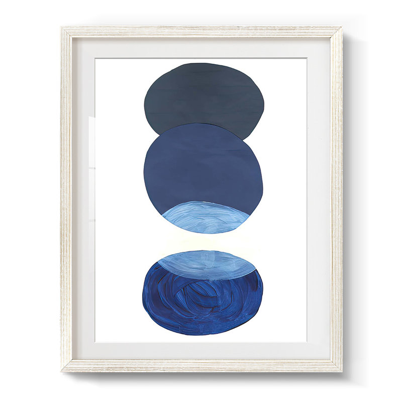 Ultramarine Orbs IV - Impression encadrée, H 28,5 po x l 20,5 po, Blanc