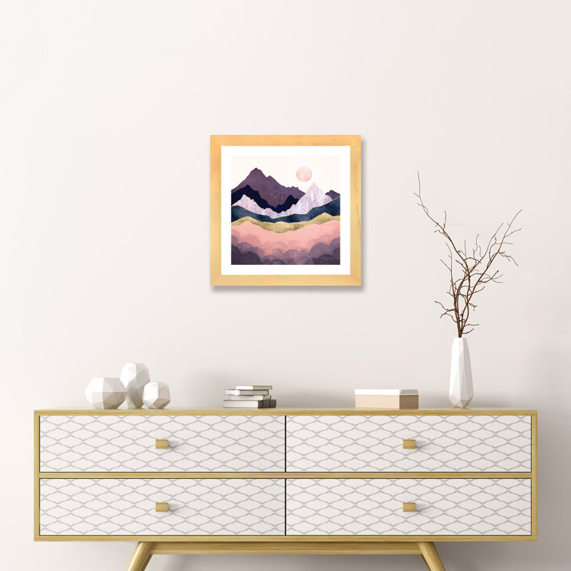 Mauve brume - imprimé, H 16 po x l 16 po x p 1 po, Cadre papier naturel