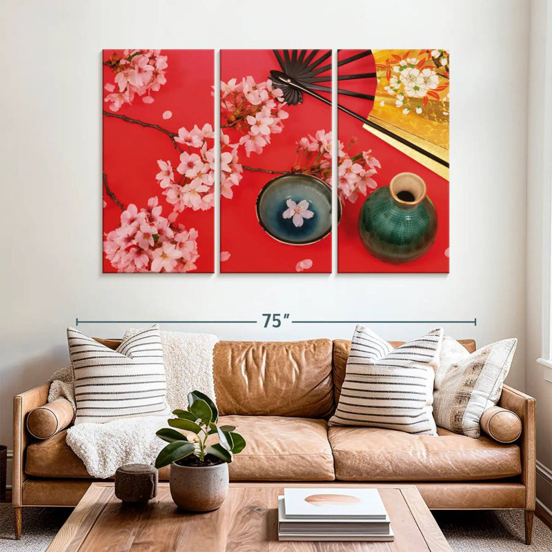 Yarlin Cherry Blossom Tea, 42" H x 65" W