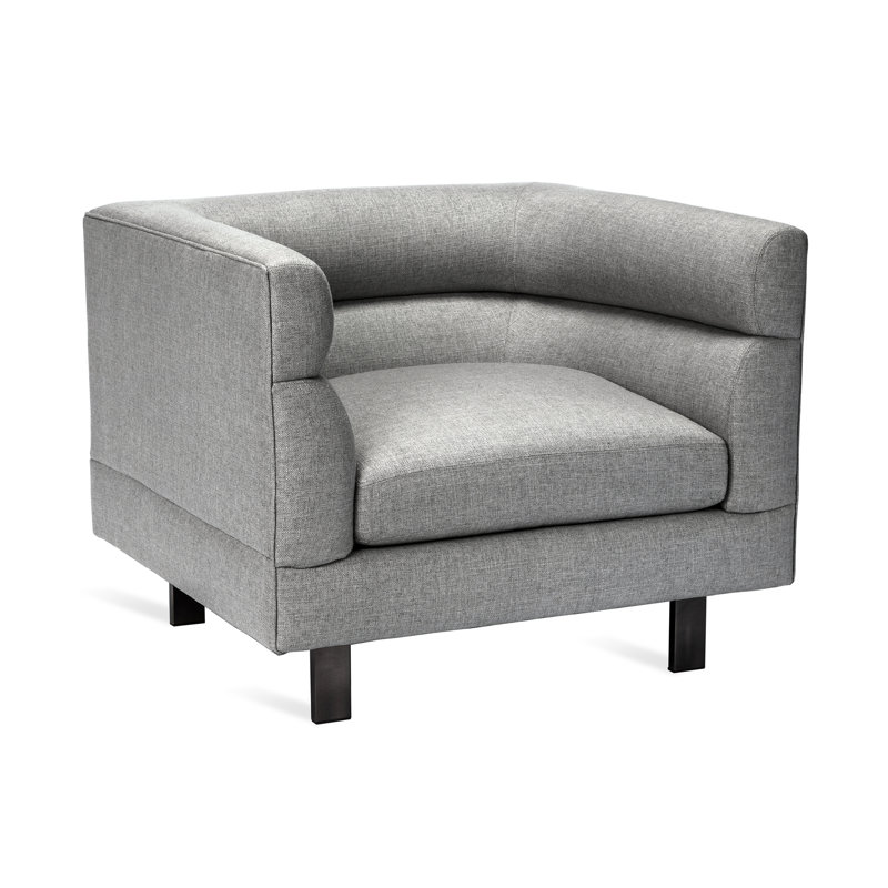 Ornette Upholstered Barrel Chair, Pure Gray 100% Polyester