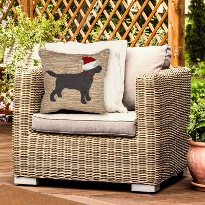 Housse et insert de coussin carré extérieur Christmas Dog