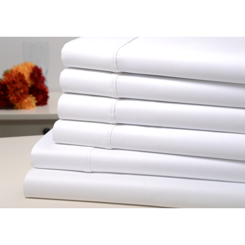 Ensemble de draps en coton bambou 1500 fils Kathy Ireland, Blanc, Très grand