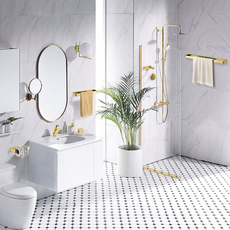 Bathroom Hardware Set (Set of 4), Brushed Gold