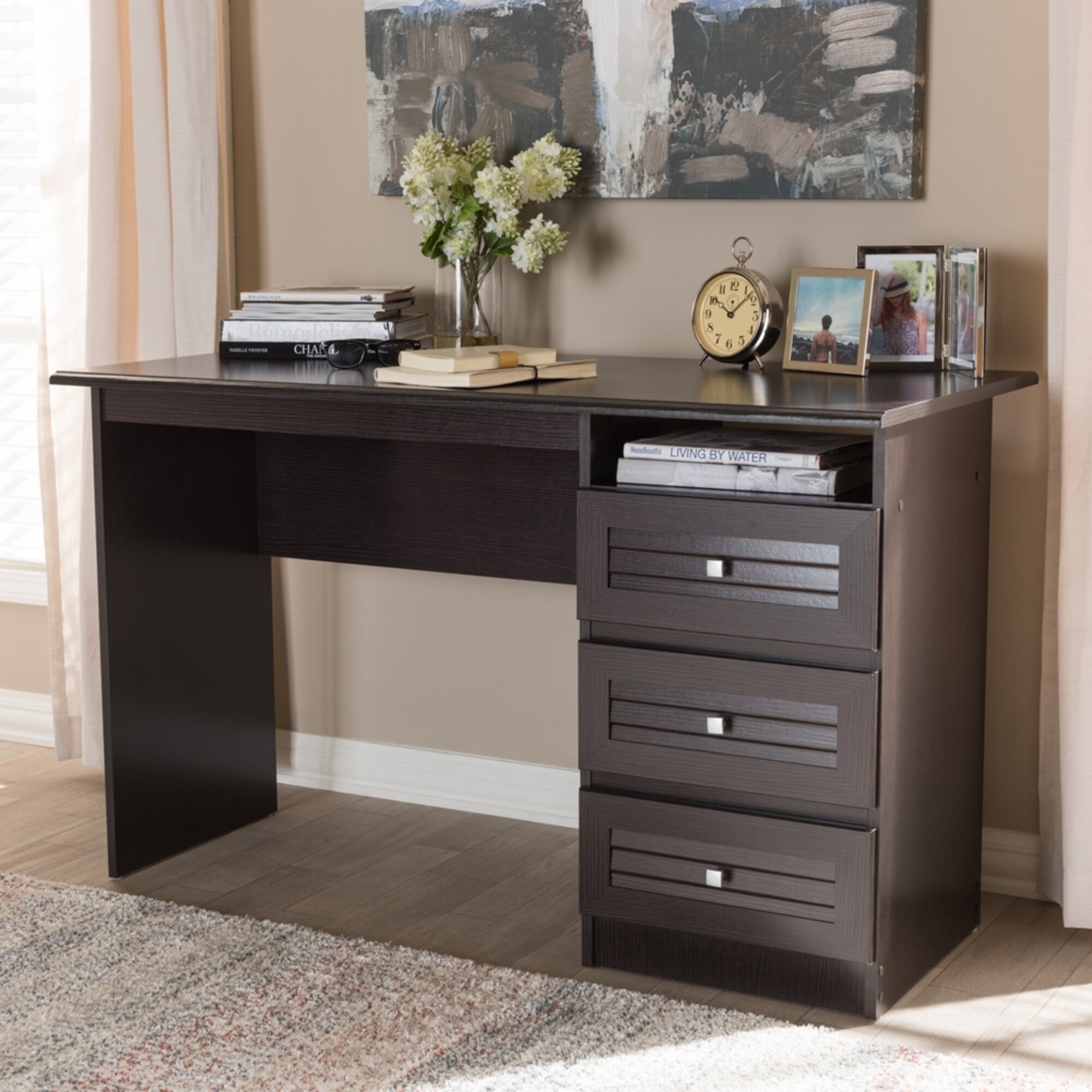 Techni Mobili Writing Desk with Storage - Wenge