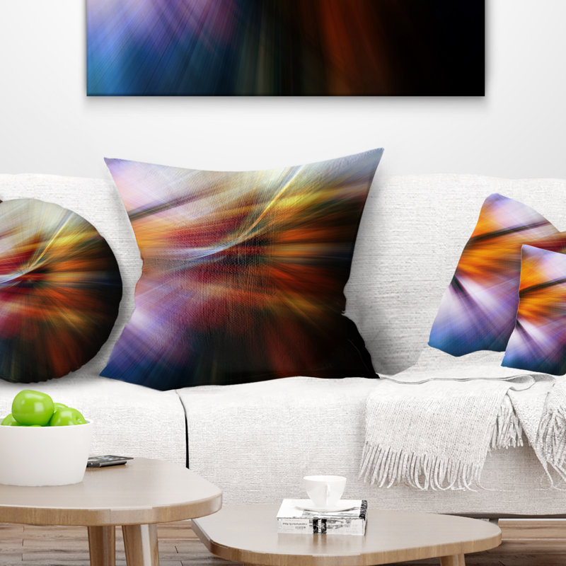 Fusion de teintes rouge et orange - Coussin imprimé abstrait, 18 po x 18 po, Coussin décoratif