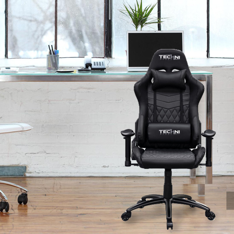 Fauteuil de jeu PC à dossier haut en nylon