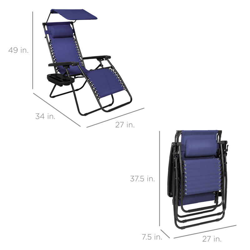 Alahia Folding Recliner Chair, Navy