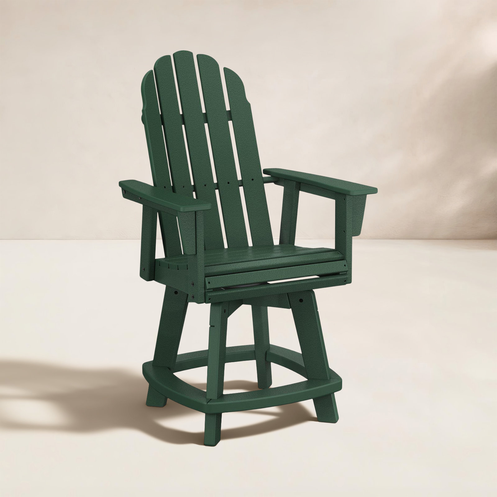 POLYWOOD® Vineyard Swivel Patio Bar Stool, Green