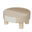 Table basse ronde avec plateau rabattable et compartiment de rangement caché