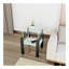 Table de bout moderne en verre trempé 1 pièce, table de bout, table carrée pour le salon, transparent / noir-335956166-335956167