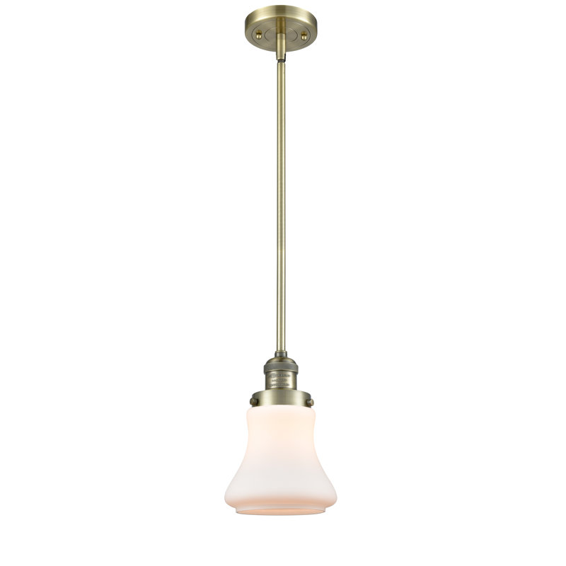 Edda 1 - Light Single Pendant, LED-Compatible, Antique Brass, Matte White