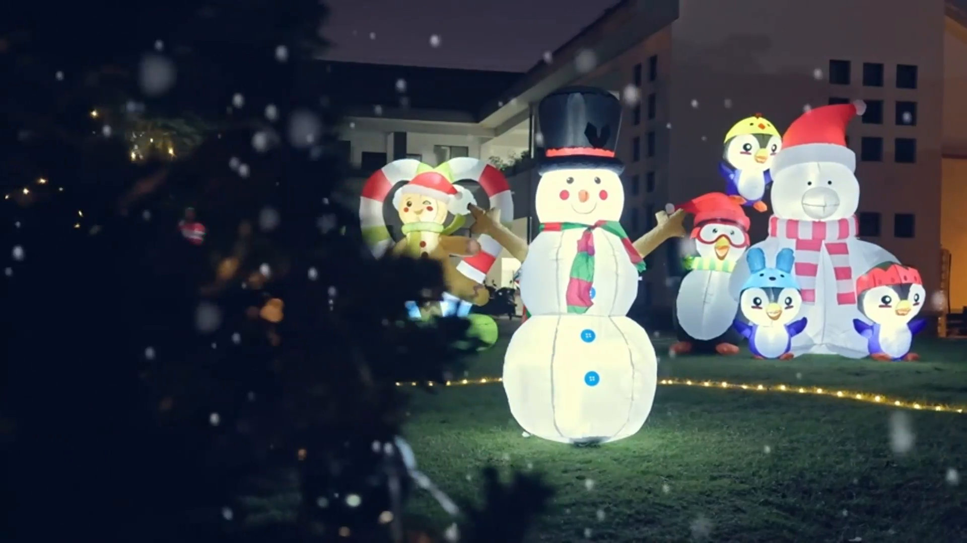 GOOSH 7ft Inflatable Snowman - Christmas Yard Decoration With LED Lights & Moving Arms