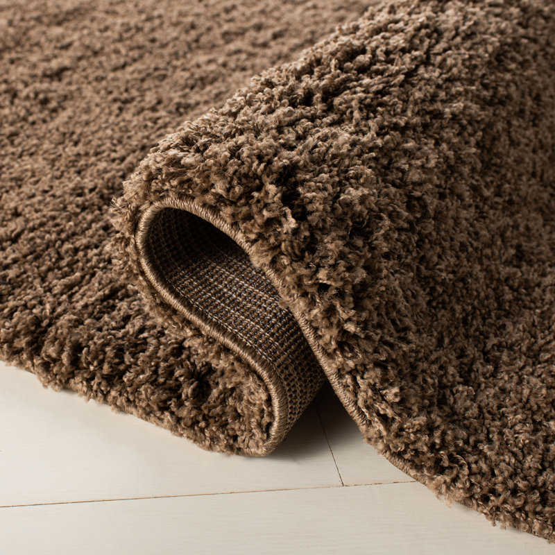 Rizco Shag Performance Solid Color Rug, Square 6'7"