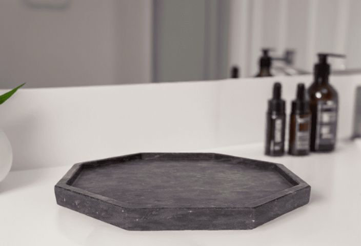 Artifacts Marble™ Octagonal Tray, Black