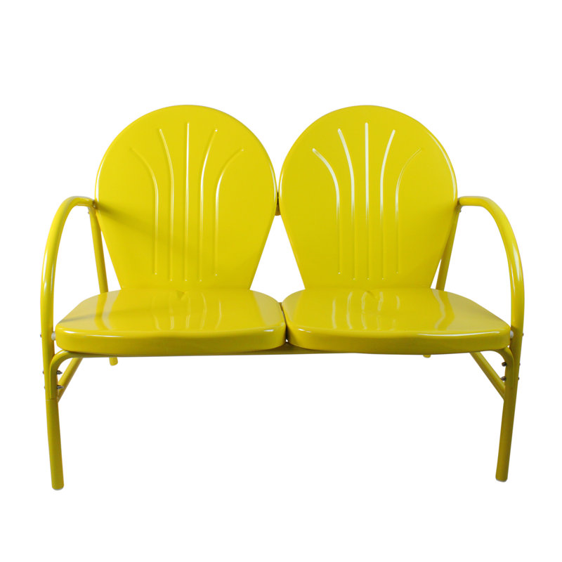 47-Inch Outdoor Retro Tulip Loveseat, Yellow