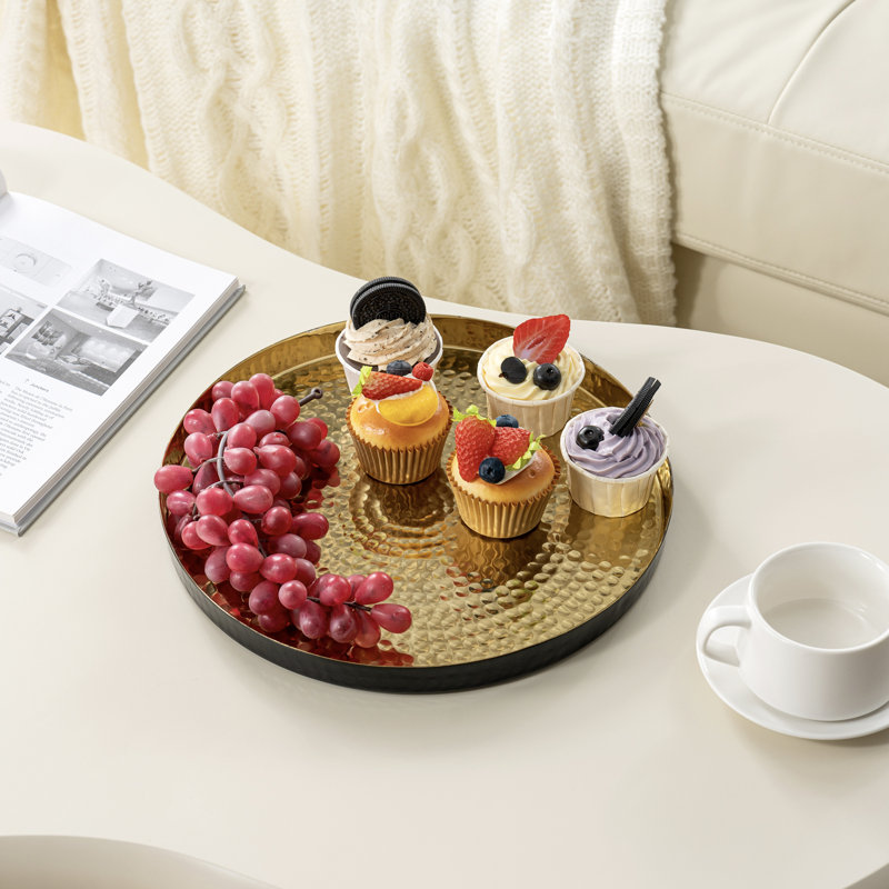 Metal Tray, Black/Gold