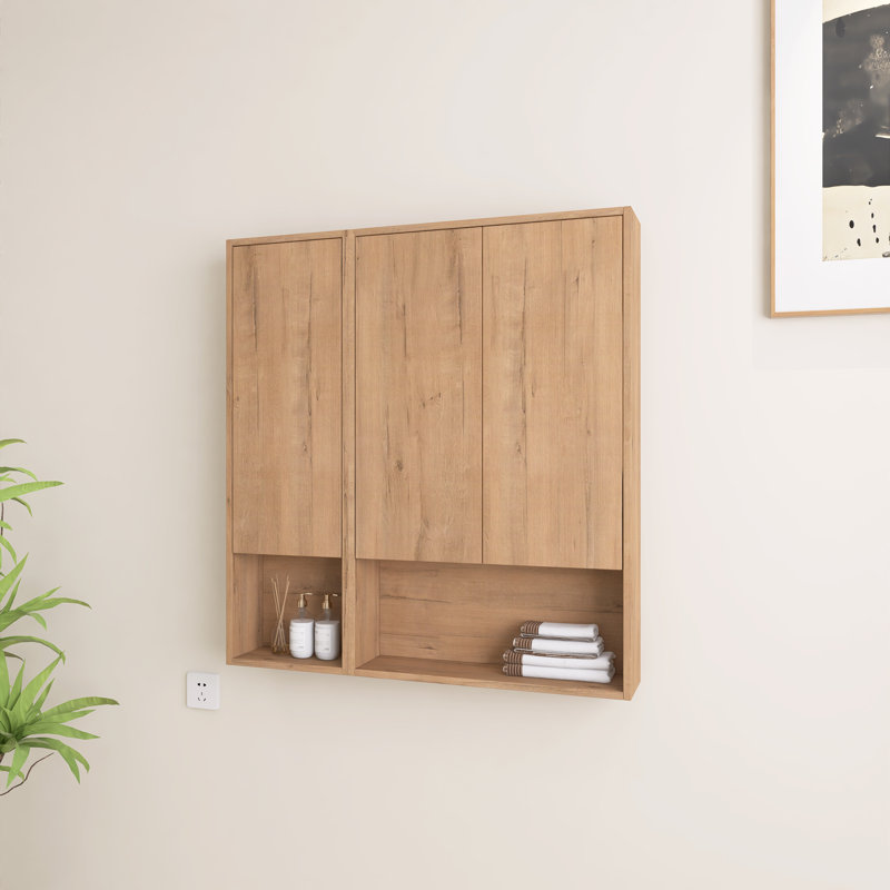 Bellmead 36"W Wall-Mounted Bathroom Cabinet, 37.38" H x 36" W x 5.88" D, Natural
