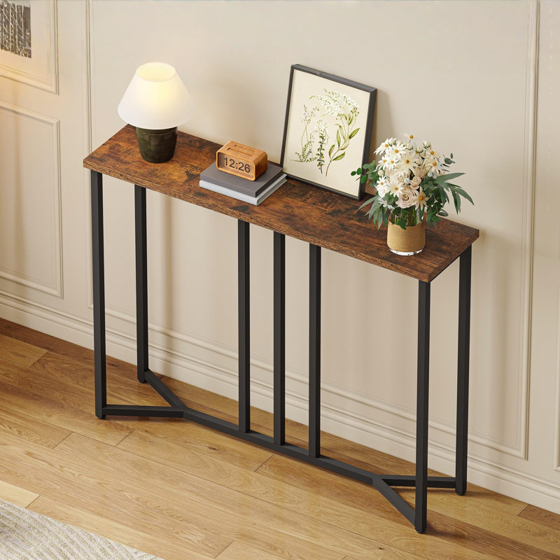 80cm Console Table, Brown, Black