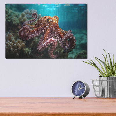 Octopus at Sea », art mural en métal