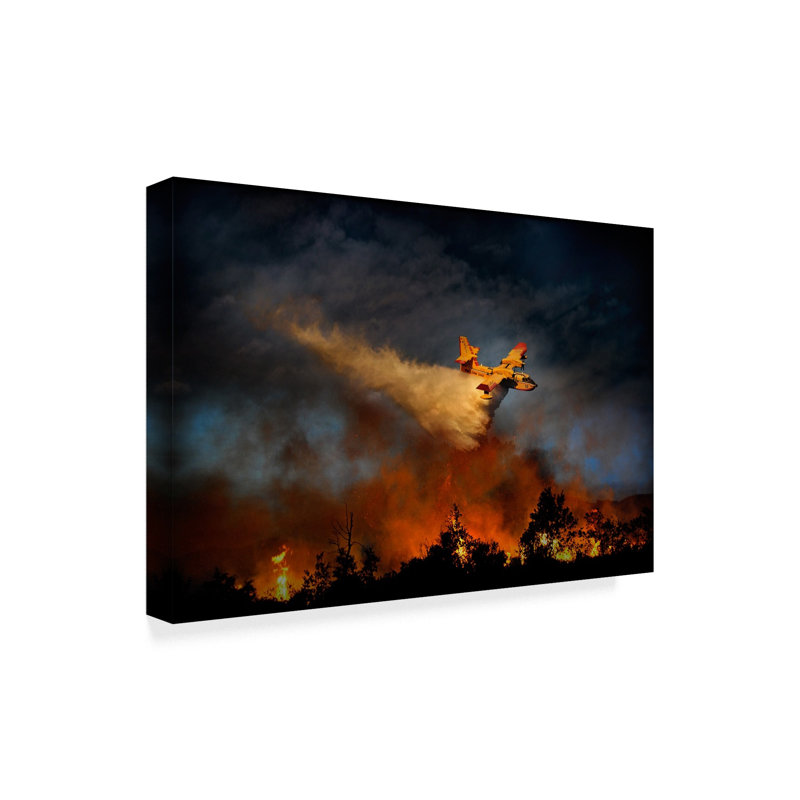 « wall of fire », reproduction de photo sur toile tendue, H 12 po x l 19 po x P 2 po