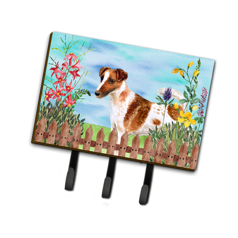 Metal Wall Organizer with Key Hooks, Smooth Fox Terrier