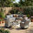 9-Piece Outdoor HDPE Wicker Patio Conversation Set With Wide Armrests, Sectional Sofa & Swivel Chairs-1473886141