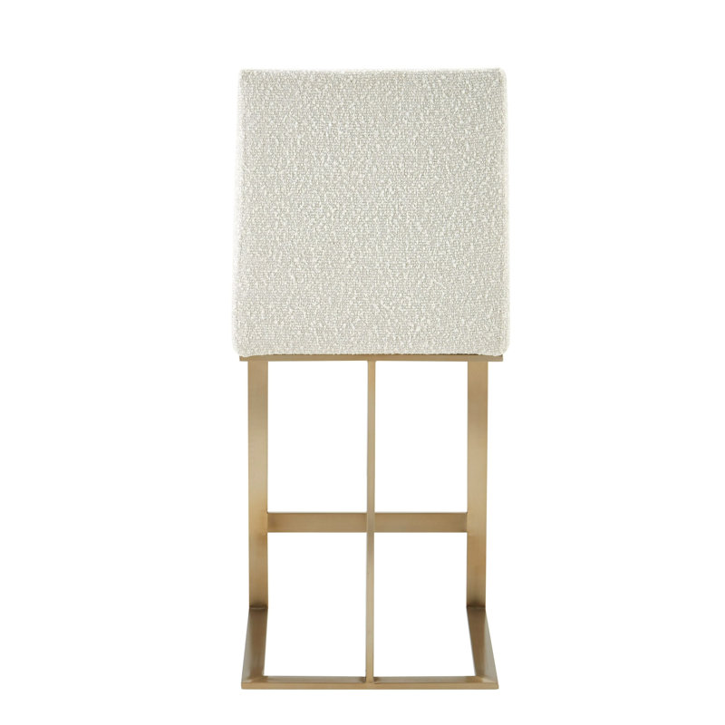 Frankie - Tissu moderne blanc cassé + comptoir en laiton antique