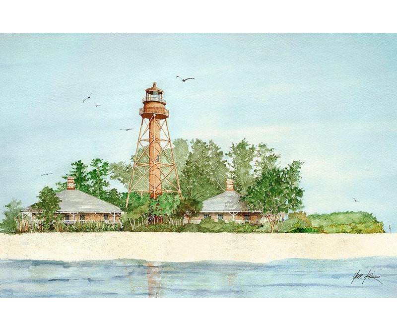 «Breakwater Bay Rizzo», art sur toile tendue par Gene Gallery: Sanibel Island, Floride, H 13 po x l 18 po