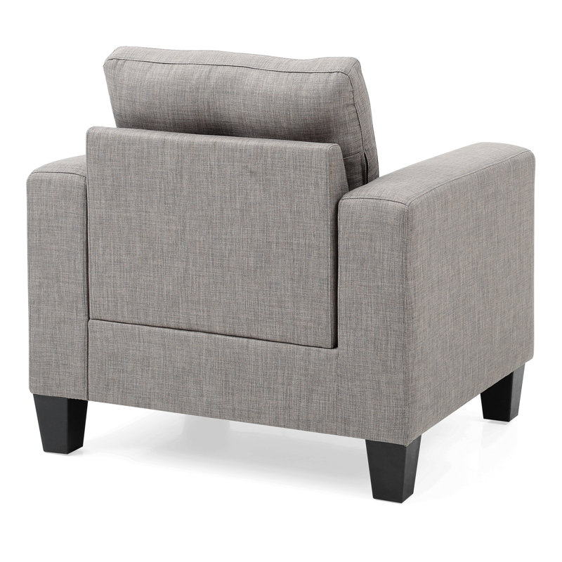 Fauteuil club blanc élégant, confortable et élégant, Tissu gris