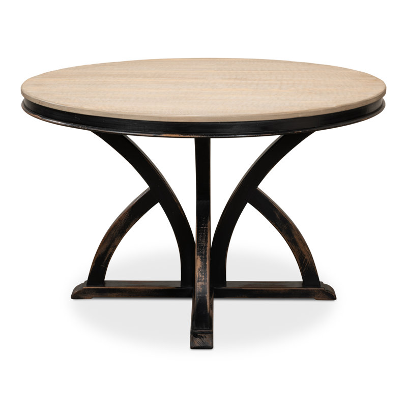 Bleached Pine Round Solid Wood Pedestal Dining Table