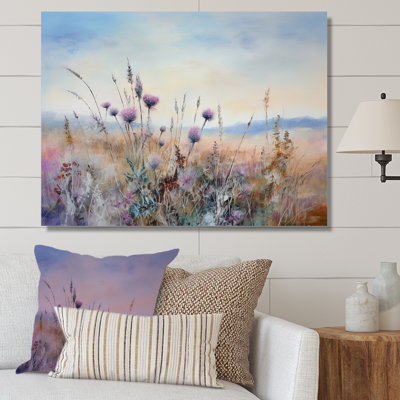 «Mauve chardon champ», impression sur toile