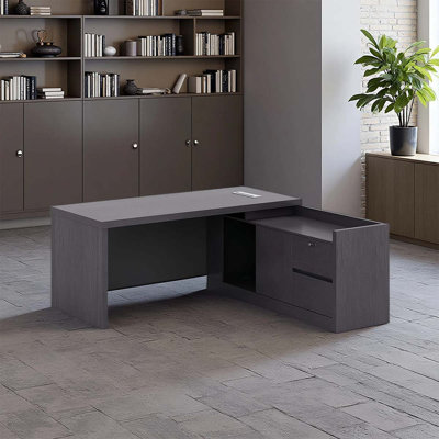 Bureau luxueux en L en bois artificiel