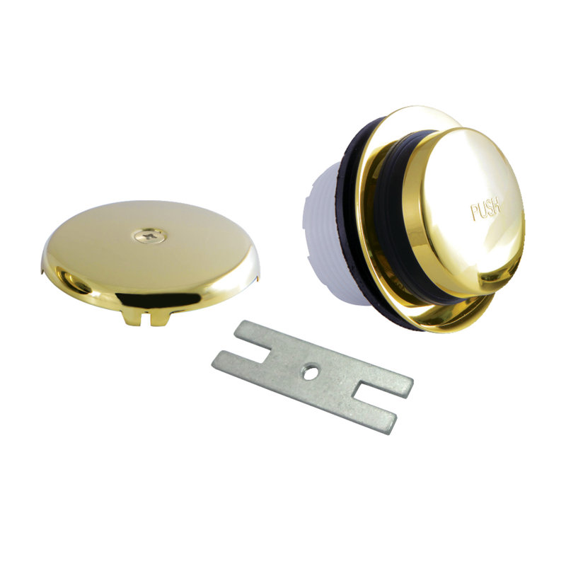 Trousse de conversion pour bonde de baignoire à pédale en alliage de zinc Kingston Brass Trimscape, Laiton poli