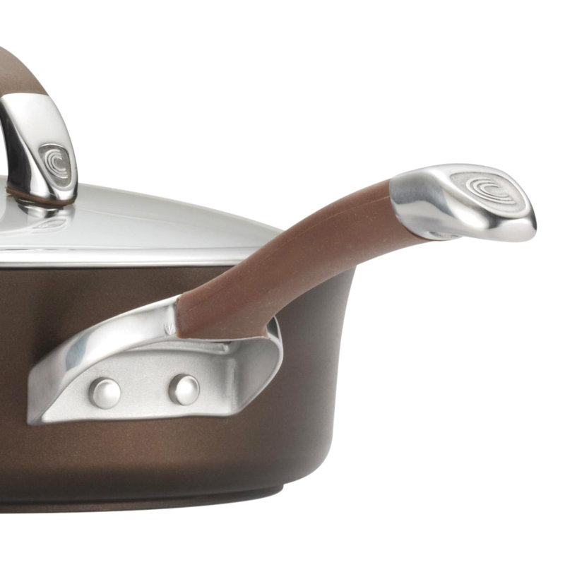 Batterie de cuisine antiadhésive en aluminium anodisé dur 11 pièces Circulon Symmetry, Brun